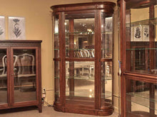 Pulaski Cherry Curved Glass 2 Door 5 Glass Shelf  Display Cabinet