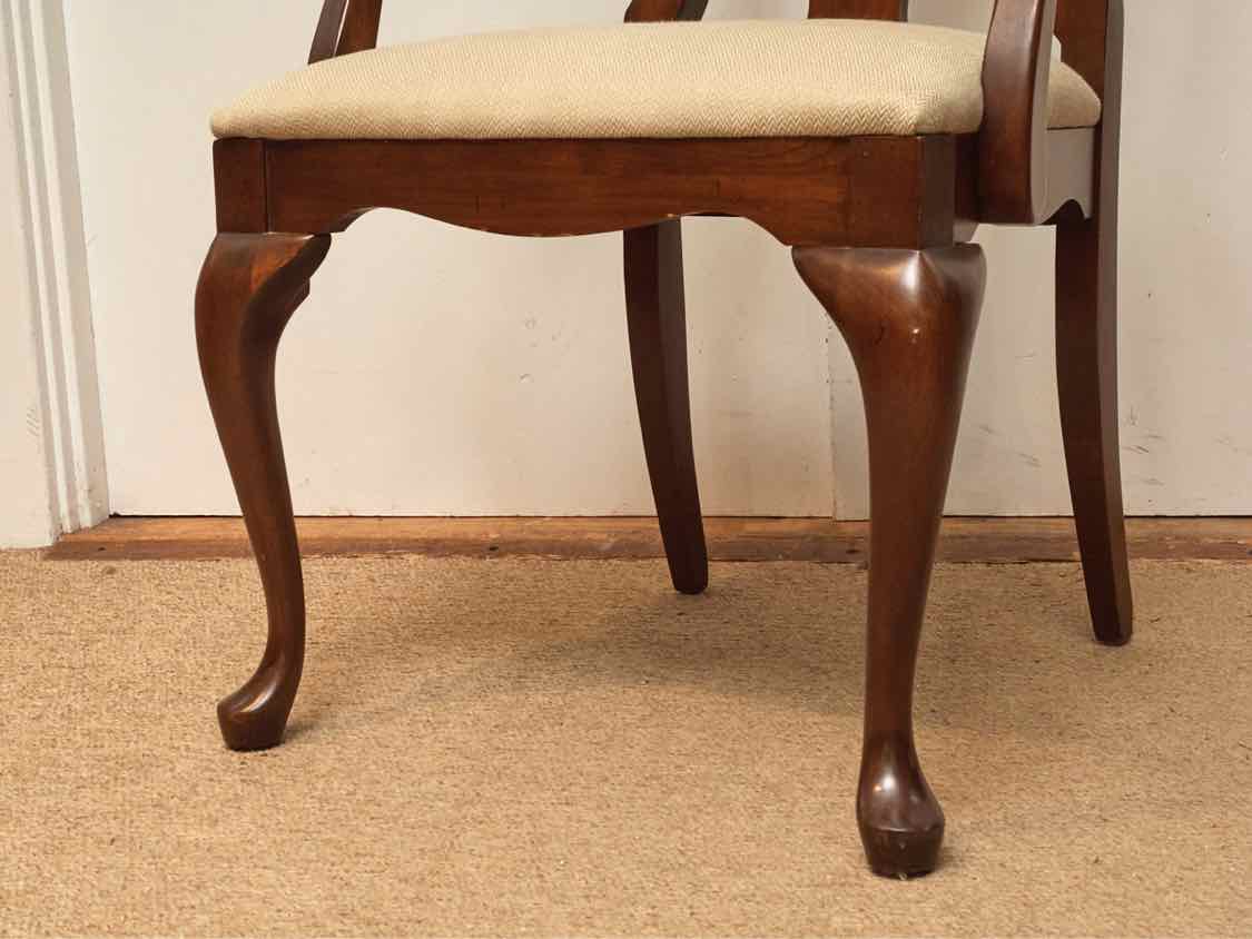Dark Stained Cherry Arm Dining Chair