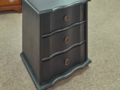 RH ' Empire Rosette' Black 3 Drawer  Nightstand