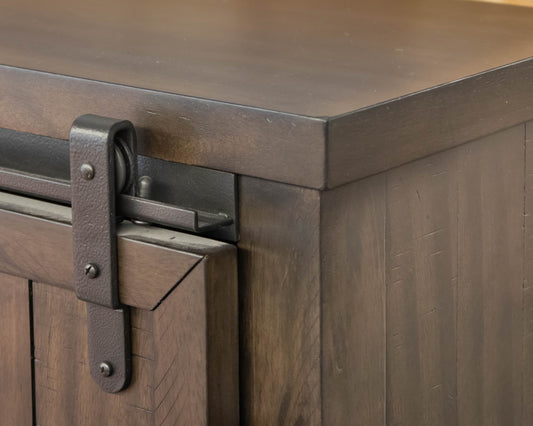 Liberty Furniture Desk with Barn Door Hutch in Rock Beatten Grey Finish