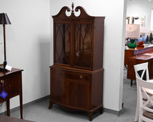 Single Piece Mahogany China Cabinet