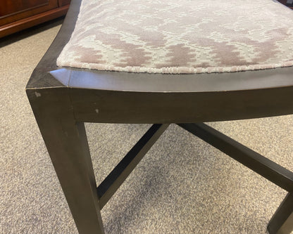 Lee Industries Bench with Blush & Ivory Flame Velvet in Dark Grey Frame