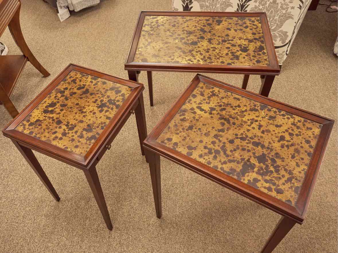 Set of Three of MCM Tortoise Bubble Nesting Tables