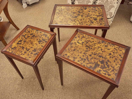 Set of Three of MCM Tortoise Bubble Nesting Tables
