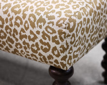 Custom Leopard Print Upholstered Bench