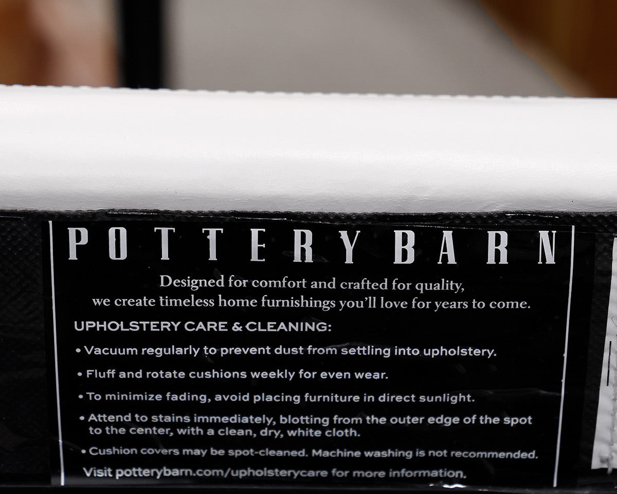 Set of 3 Pottery Barn White Leather Bar Stools