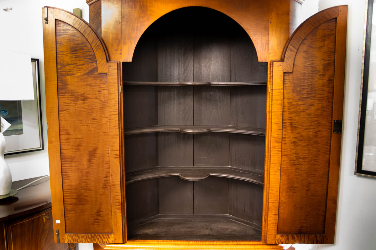 Eldred WheelerTiger Maple Corner Cabinet