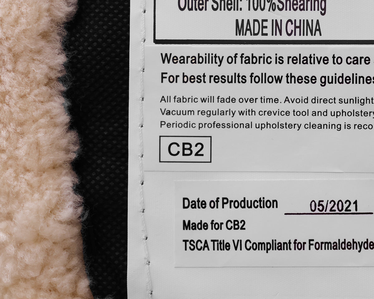 Crate & Barrel Matador Shearling Accent Chair w/ Faux Fur Cushion