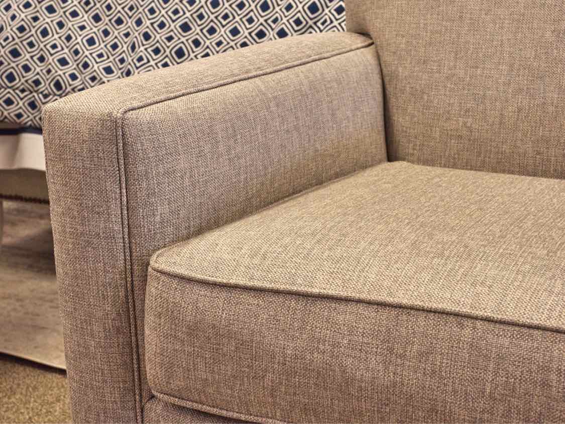 Pair of Ethan Allen 'Turner' Swivel Chairs in Light Gray