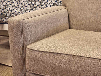 Pair of Ethan Allen 'Turner' Swivel Chairs in Light Gray
