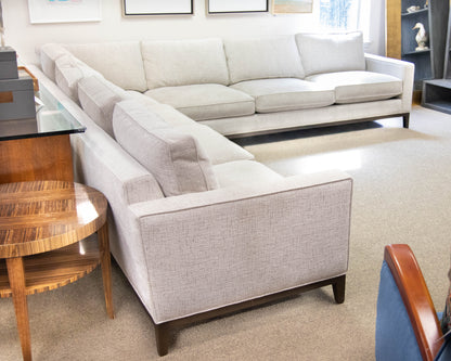 Custom Wood Base Seven Cushion Sectional