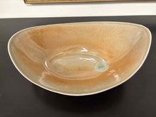 Asymmetrical Ceramic Bowl in Soft Orange Glaze