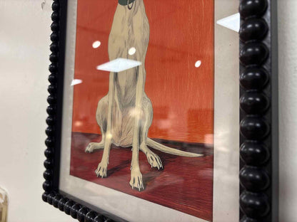 Hound on Red Background Print