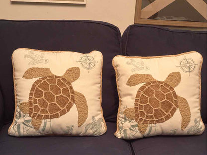 Pier 1 Imports Pair Of Sea Turtles Accent Pillows