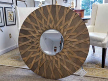 Wood Weave Round Mirror