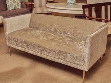 Performance Velvet Silver Gray Tight Back Chrome Legs Sofa