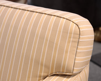 Pair of Custom Striped Upholstered Accent  Chairs