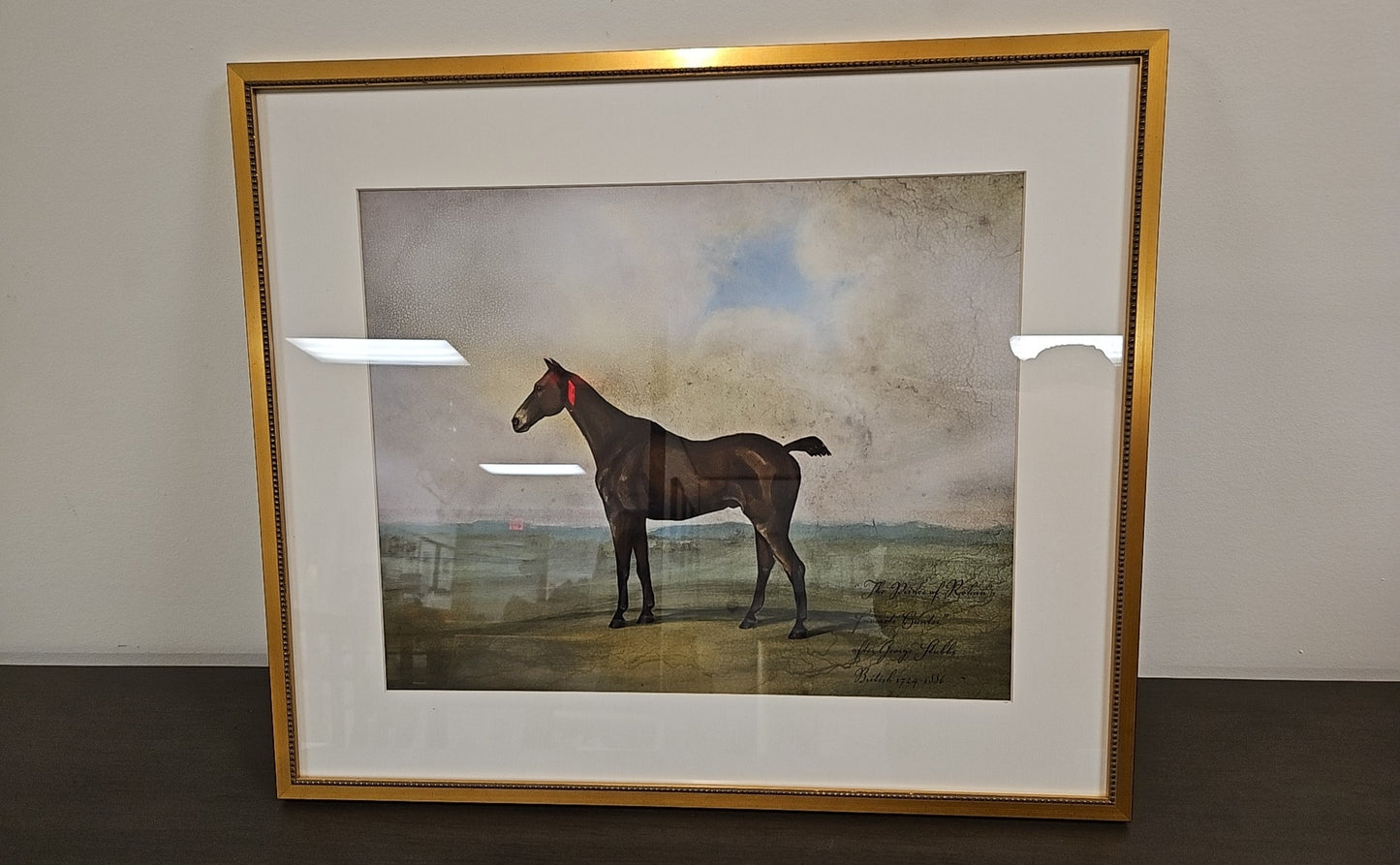 'Equestrian II B' Horse Illustration with Landscape