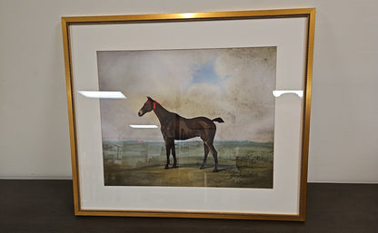 'Equestrian II B' Horse Illustration with Landscape