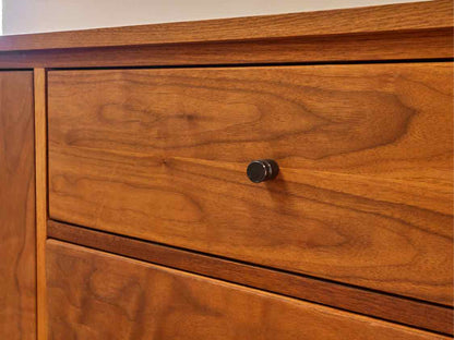 Room & Board Linear Storage Cabinet in Walnut on Natural Steel Frame
