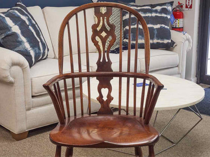 Antique Colonial Solid Oak Arm Chair