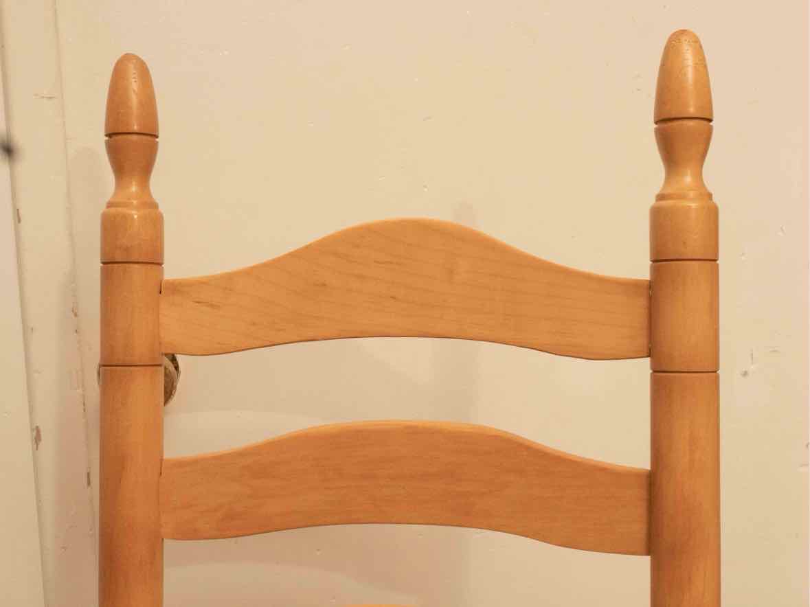 Set Of 8 Ash Ladder Back Rush  Seats Dining Chairs