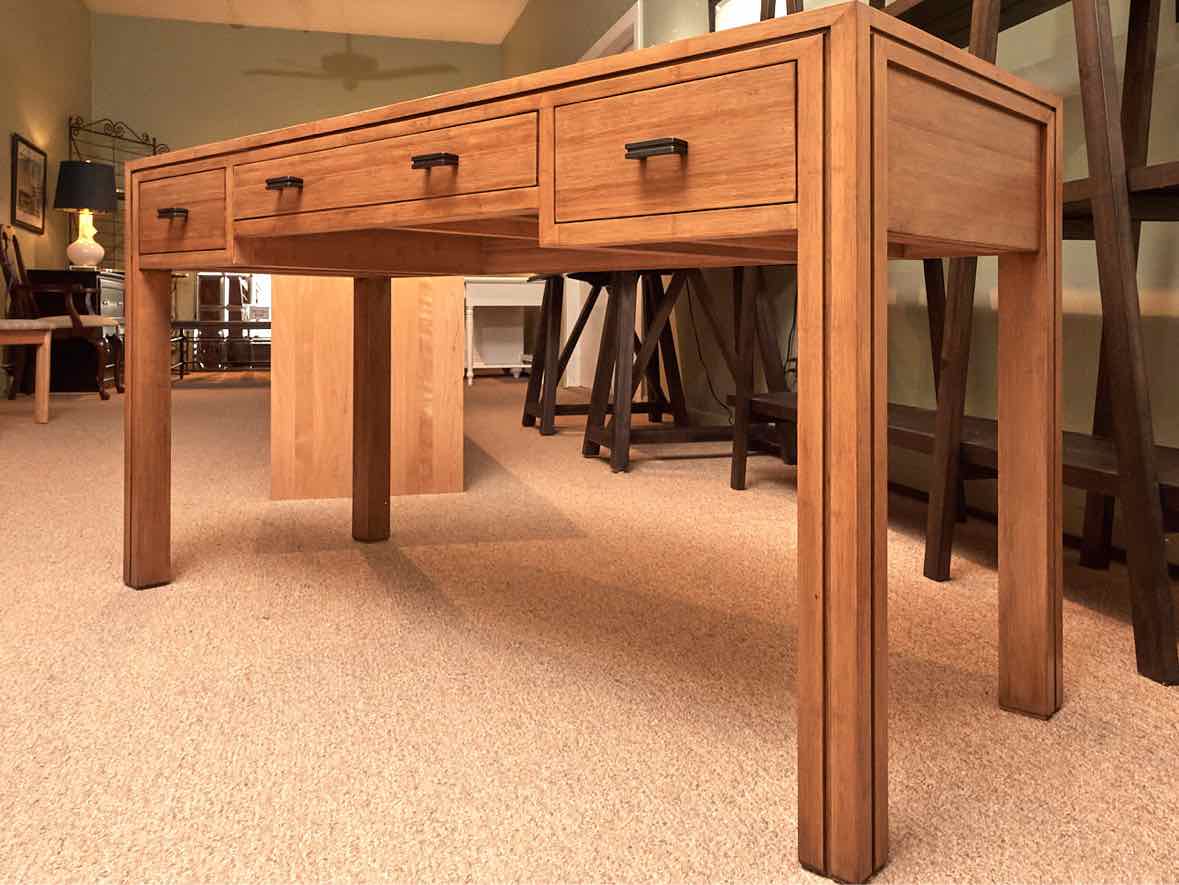 Crate & Barrel  Parson's Style Desk with 3 Drawers in Keane Driftwood Finish