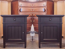 Pair of Boston Interiors Black 1 Drawer Nightstands