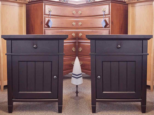 Pair of Boston Interiors Black 1 Drawer Nightstands
