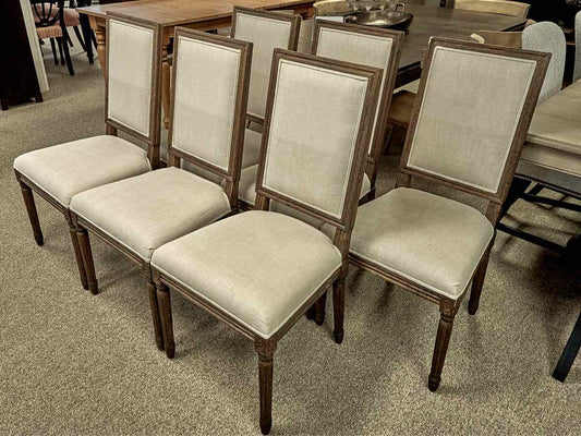 Set of 6 Restoration Hardware Vintage French Squareback Dining Chairs
