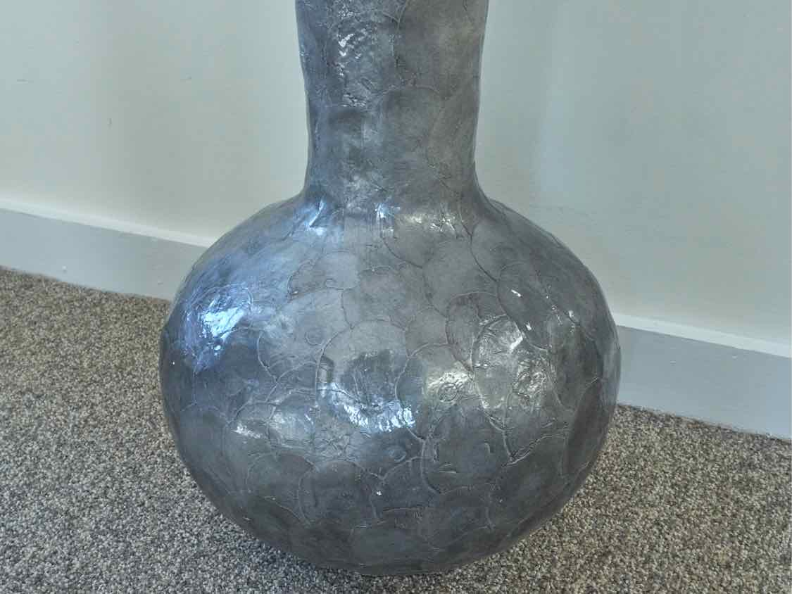 Grey Wash Capiz Shell Vase