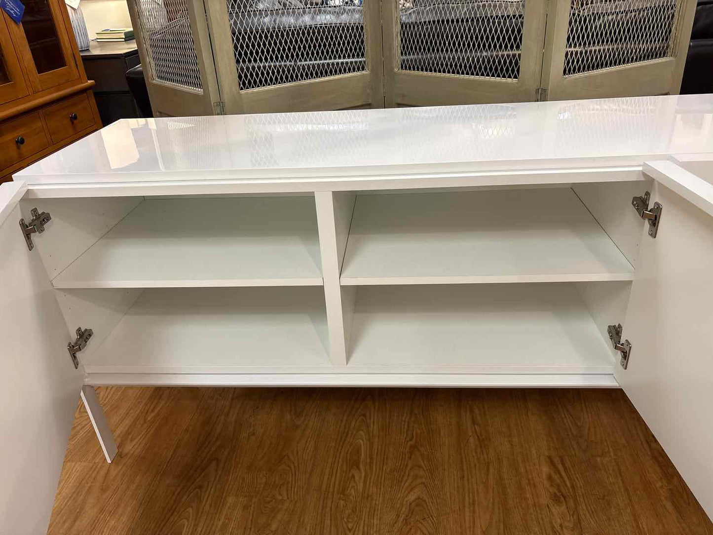 Contemporary White Lacquer Console