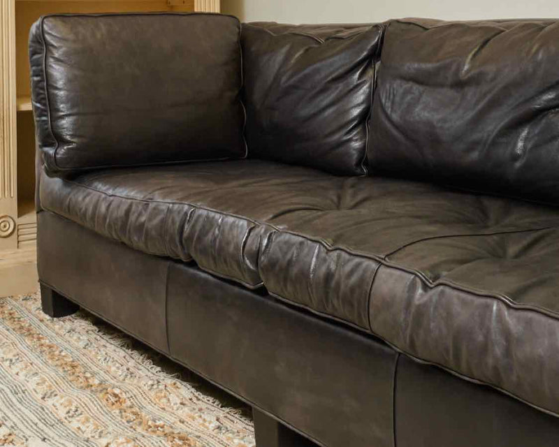 Williams Sonoma Leather Track Arm Sofa