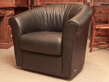 Italsofa Black Bonded Leather Swivel Chair
