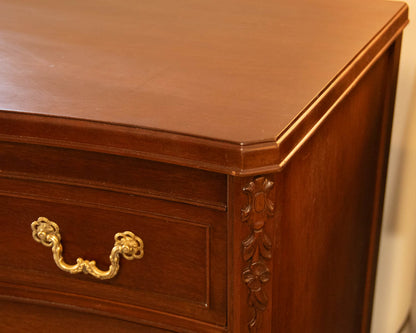Mahogany 3 Drawer Dresser with Carving & Ball & Claw feet