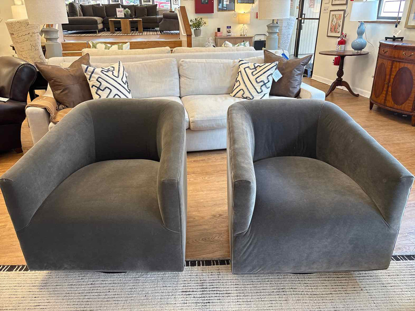 Pair of Mitchell Gold + Bob Williams 'Cooper' Swivel Chairs