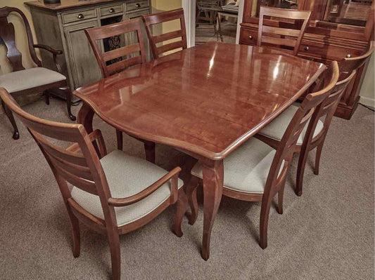 Stanley Cherry Table & 6 Chair Set with Leaves