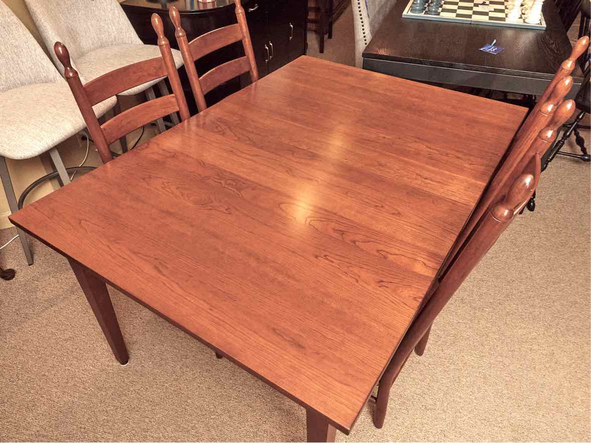Cabot House Keystone Collection Shaker  Cherry Table 2 Leaves  &  6 Chair Set