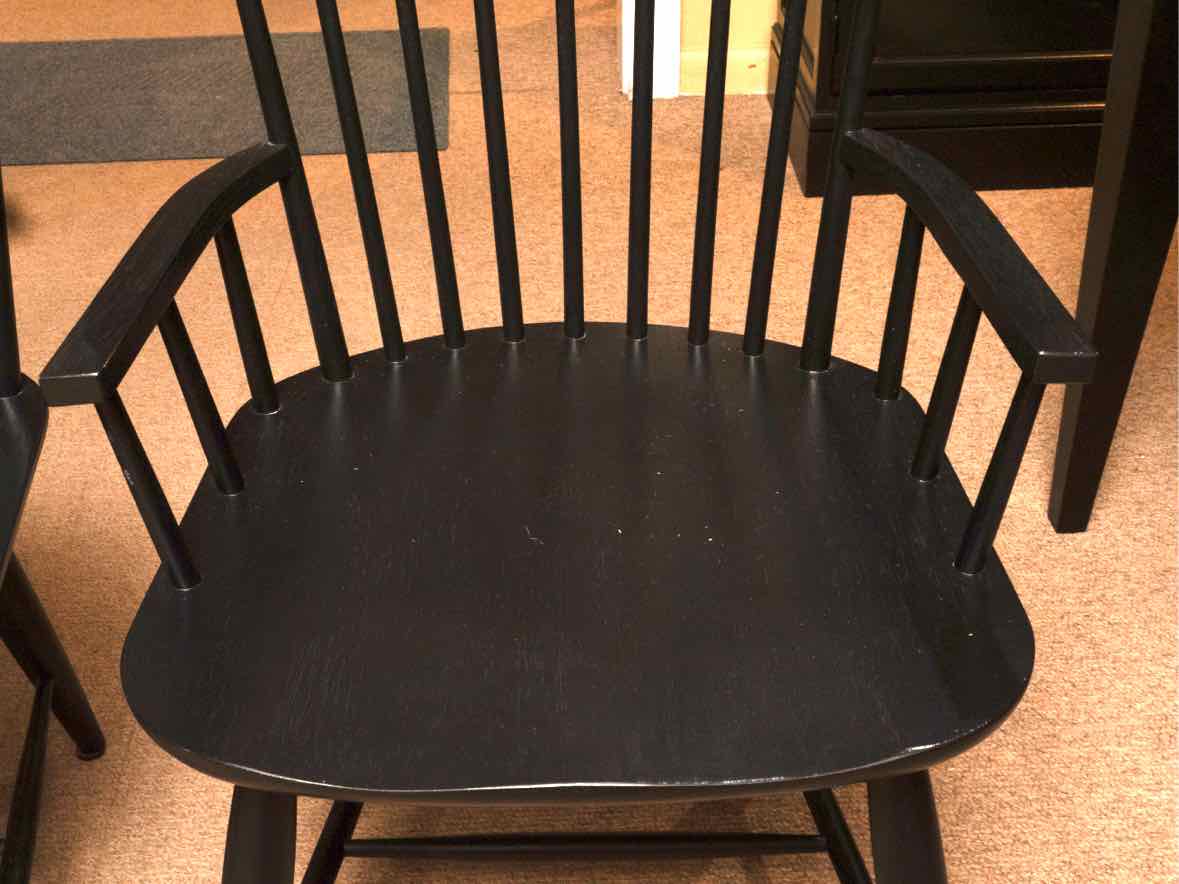 Canadel Birch Top & Black Finish Table & 4 Black Shaker Style Chair Set