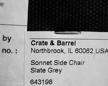 Set of 4 Crate & Barrel Upholstered Dining Room Chairs