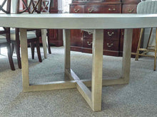 RH  French Country  Beam Grey Concrete & Teak Dining Table