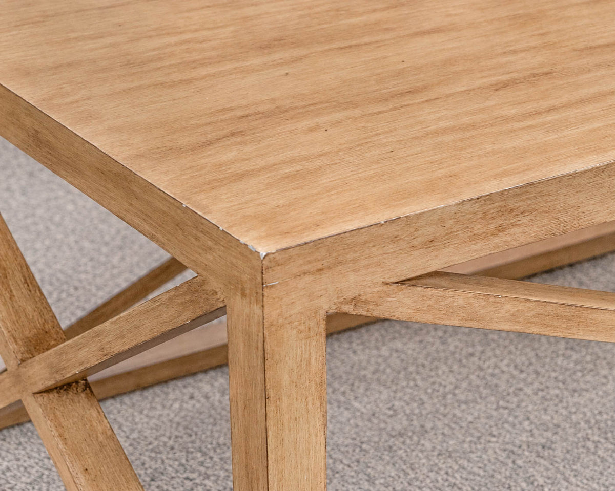 Trestle Style Cocktail Table W/ Cross Brace Base