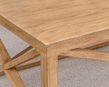 Trestle Style Cocktail Table W/ Cross Brace Base