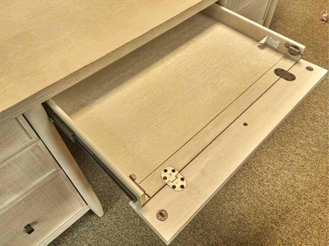 Riverside Maren Executive Desk in White Sands Finish