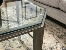 Octagonal Silver and Glass Cocktail Table