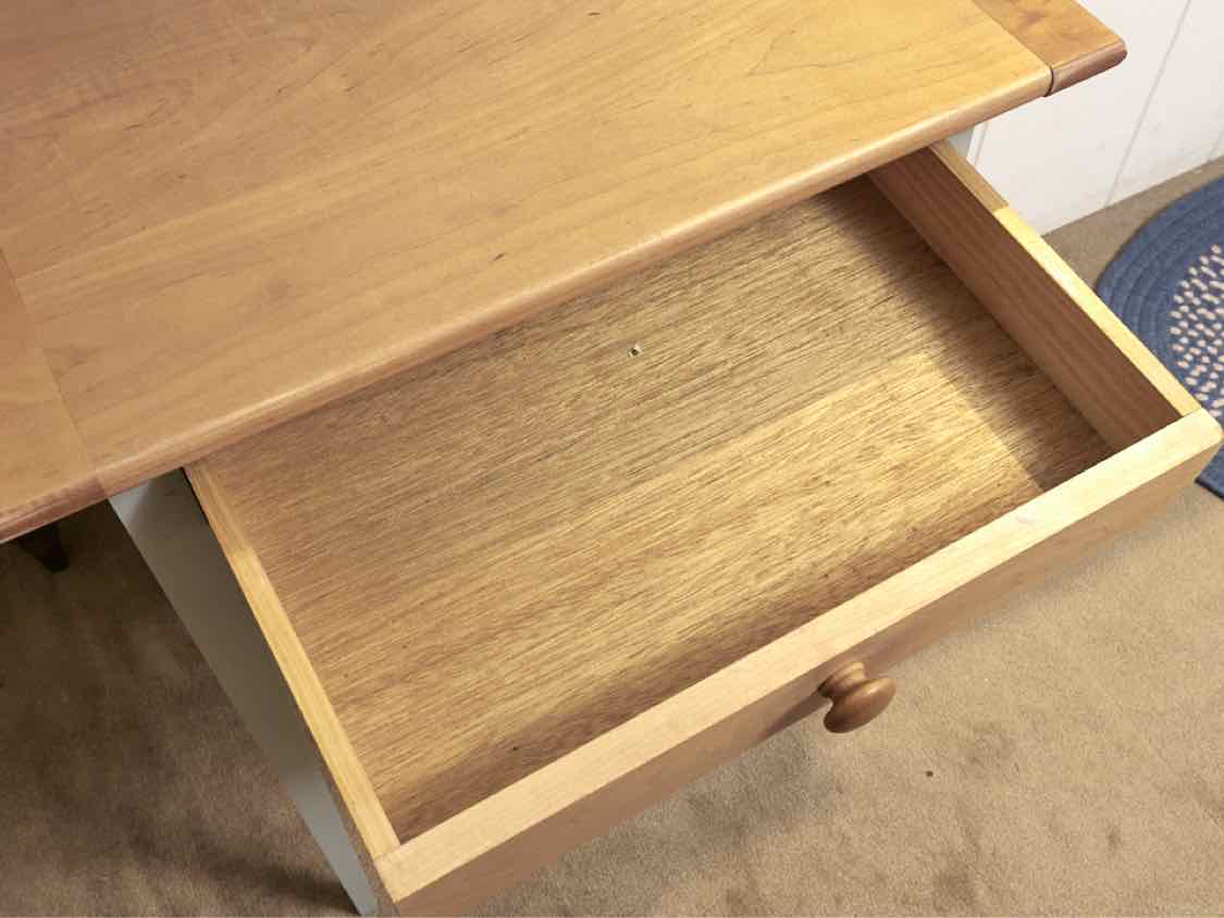 Natural Cherry Top  1 Drawer Custom 'Pewter Gray' Finish  Side Table