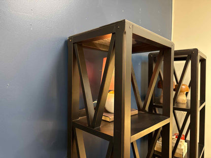 Black Distressed Etagere