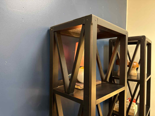 Black Distressed Etagere