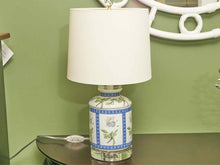 Blue & White Porcelain Butterfly Motif Tissue Box Table Lamp