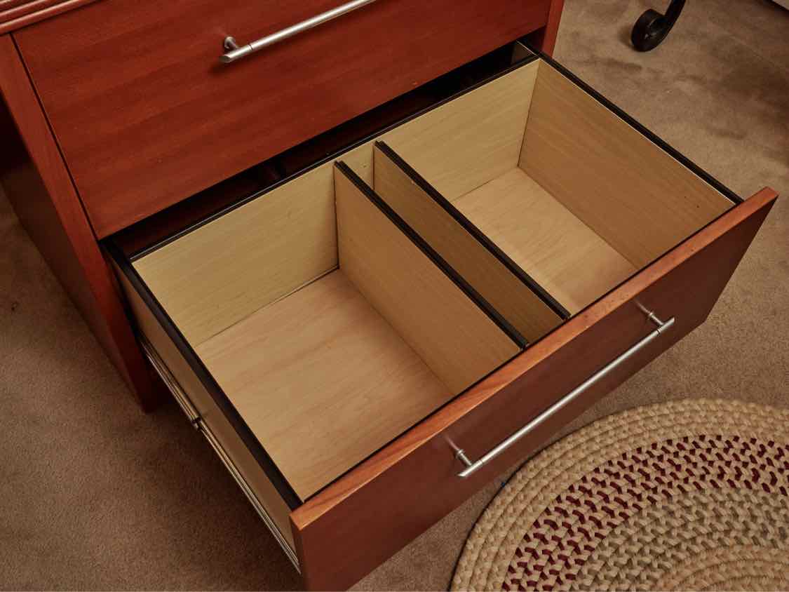 Jasper Inc. Cherry 2 Drawer File Cabinet & 2 Shelf Hutch